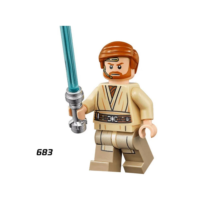 

Single Sale Super Heroes Star Wars 683 Obi Wan Kenobi Mini Building Blocks Figure Brick Toys kids gift Compatible Legoed Ninjaed