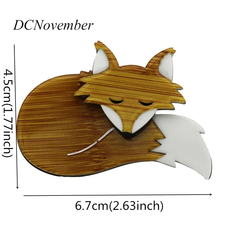 Lovely Fox Brooches 3 Color Animal Foxes Brooches Women Vintage Acrylic Brooch Pin Resin Brooches Jewelry DCNovember
