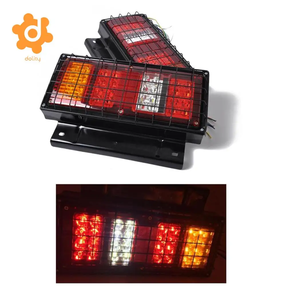

2PCS 12V Universal 3 Color 32LED Stop Tail Turn Signal Backup Light Lamp