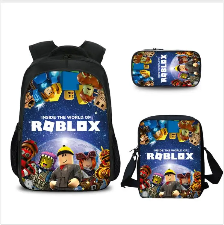 

Fashion Cartoon Anime Roblox Prints Backpacks For Boys Girls School Bag Children Kids Bookbag Mochilas Escolar 3pcs/Set