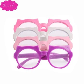 

Doll accessories cat style glasses 4 colors fit 18 inch Girl dolls and 43 cm baby dolls accessories c441-c444