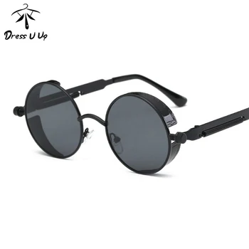 

Dressuup Metal Trend Spring Mirror Leg Reflective Colorful Lady Retro Sunglasses
