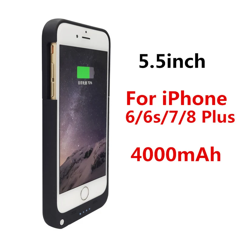 NTSPACE, ультра тонкий внешний аккумулятор, зарядный чехол для iPhone 6, 6 s, 7, 8, чехол для зарядного устройства, чехол s, для iPhone 6, 7, 8 Plus, Расширенный чехол для аккумулятора - Цвет: Black for 6 7 8 Plus