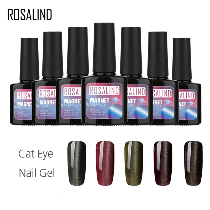 

ROSALIND Gel 1S Cat Eye gel lacquer 10ml 8 colors For Choose Gel Nail Polish Nail Art Long Lasting gel varnish