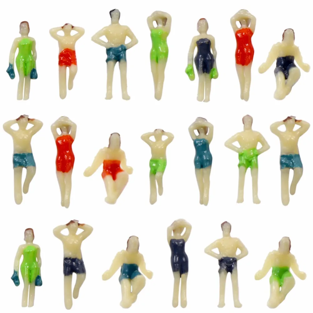 P150YY 20pcs N Scale Swimming Figures 1:150 Model Beach People Miniature Scenery Decoration | Игрушки и хобби