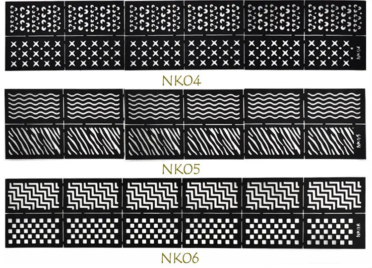 Трафаретная штамповка для маникюра, виниловые наклейки для маникюра и красоты, инструменты для ногтевого дизайна, 12 насадок/листов