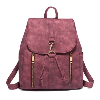 

QINRANGUIO Women Backpack Soft PU Leather Backpack Women 2020 New Fashion Backpack Female Large Capacity Backpack School