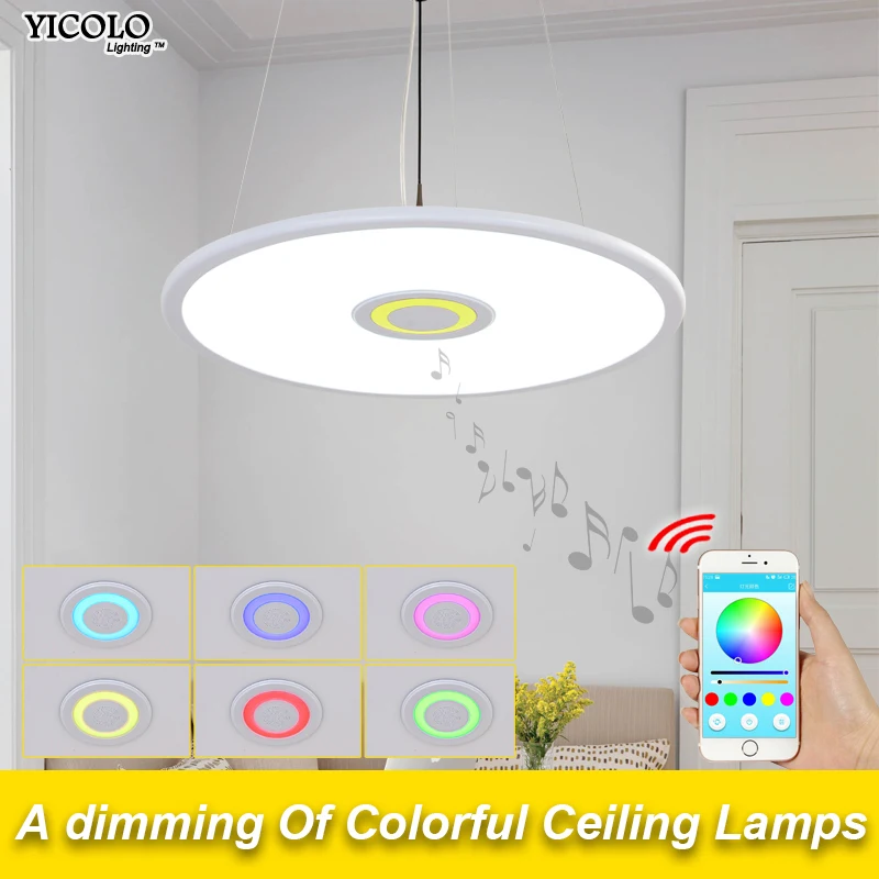 

New Bluetooth Music LED Ceiling Light 36W APP Control RGB colorful Light LED Ceiling Ligh LivingRoom Bedroom Romantic Decoration