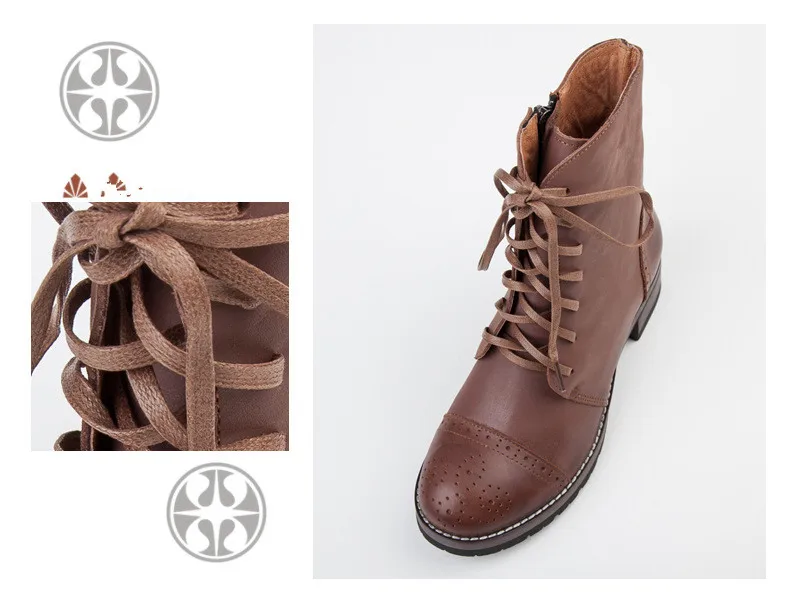Careaymade/оригинальные ботинки в ретро-стиле в европейском и американском стиле; Женские ботинки в байкерском стиле из натуральной кожи с резным узором; зимние ботинки;#1011