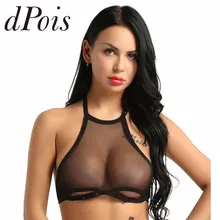 Летние пикантные женские сандалии из мягкой сетчатой ткани прозрачные чулки с лямкой на шее платье с вырезом на спинке для чашки без «косточек без подкладки топ-бюстгальтер без косточек