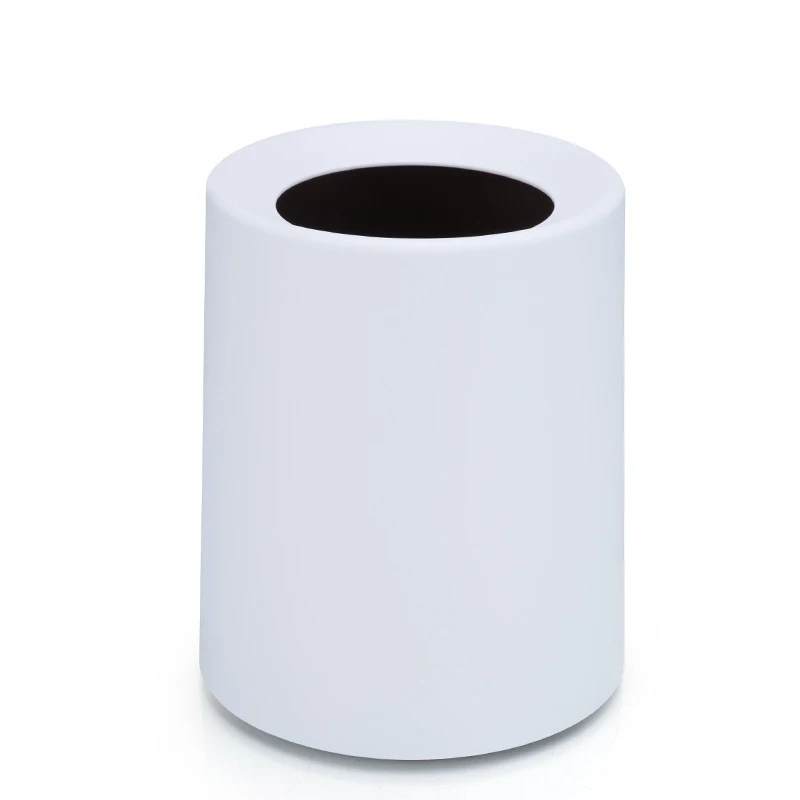 Креативный пластиковый матовый мусорный бак 8л/12л мусорное ведро для хранения бумаги корзина для дома офисная корзина для мусора без крышки - Цвет: Белый