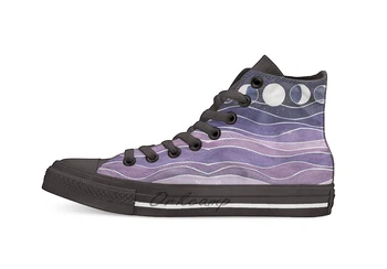 

Purple Mountains and Moon Casual High Top Canvas shoes sneakers Light Walking Shoes