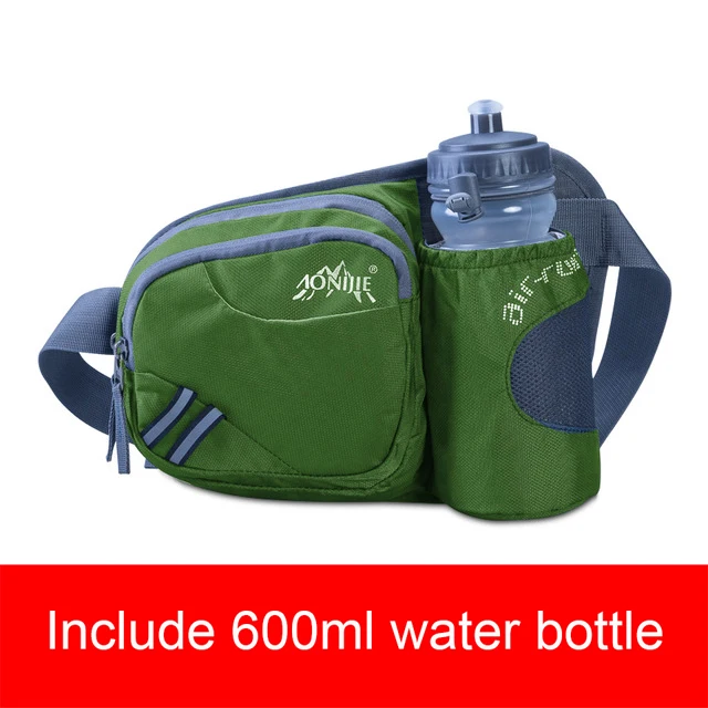 Green with Bottle AONIJIE Для мужчин Для женщин гидрационный ремень многофункциональные карманы поясная сумка для мужчин и женщин поясная сумка поясной сумкой в стиле «хип-сумки для гольфа - Цвет: Green with Bottle