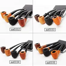 Briar Wooden Pipes for Smoking Briar Wood Bent Type Pipe Dismountable Handle Pipe with 9mm or 3mm filter aa0332-aa0335 ганг сумка briar 3х16х25 см