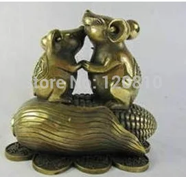 

Pure copper mouse in corn auspicious Statues