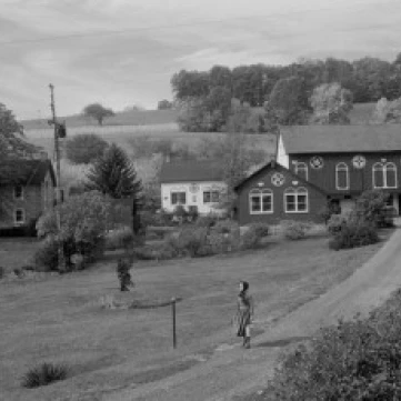 USA  Pennsylvania  Lehigh County  rural scene with church Poster Print (18 x 24)