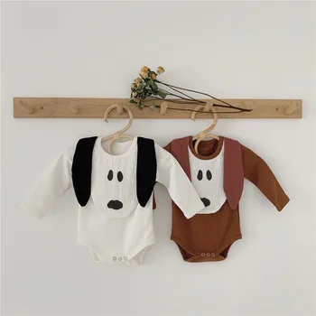 

Spring Autumn 2019 100% cotton cute dog long sleeve bodysuits for baby boys and girls 0-2 years infant kids Jumpsuits