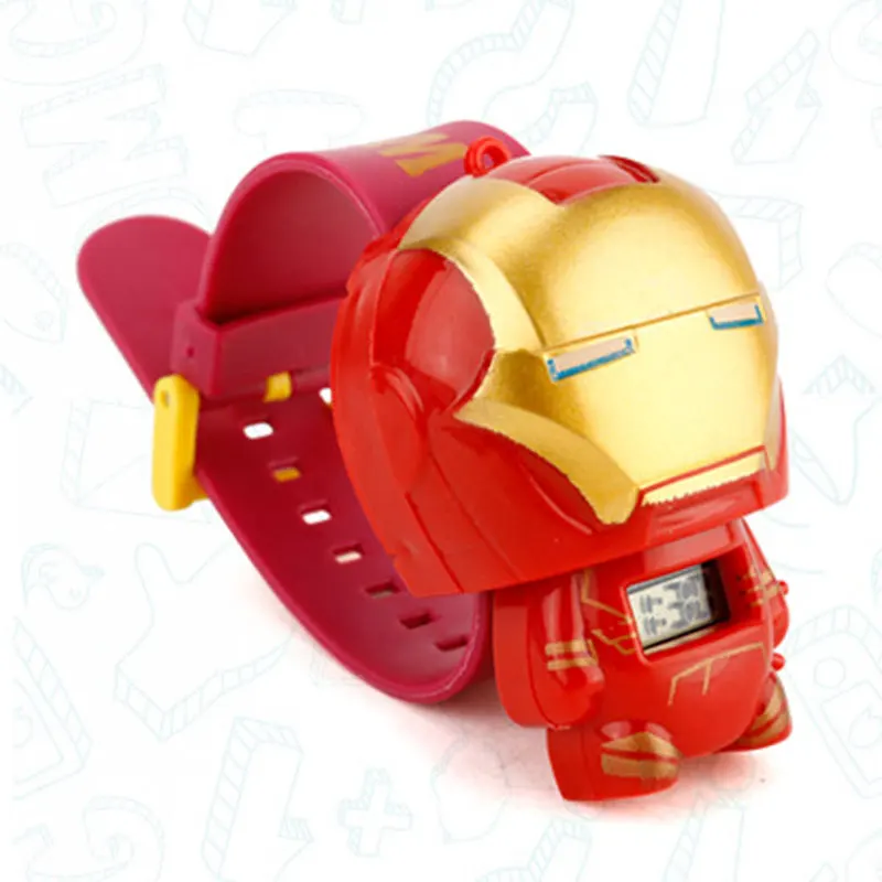 

Children's Electronic Watch Puzzle Toys Captain America Super Hero Cartoon Deformation Watch Toy Birthday Gifts