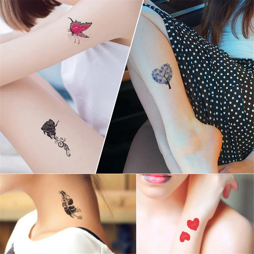 30 шт цветные модные водонепроницаемые временные тату-наклейки для женщин секс-вспышка поддельные тату Татуировка хна красный цветок L58