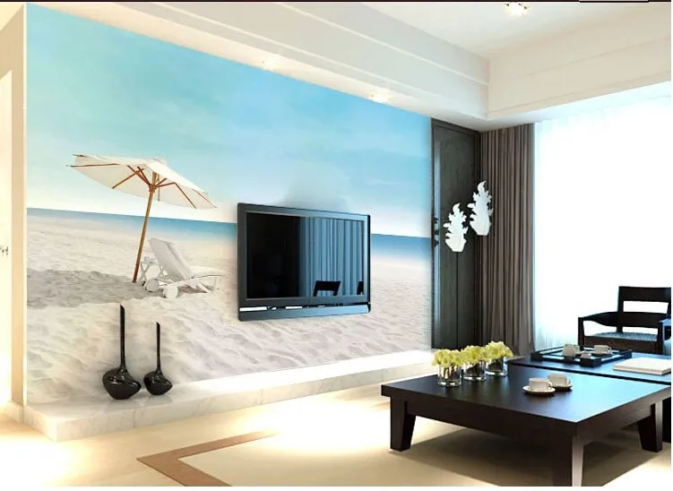 Пляжные природный ландшафт обои фрески для гостиной ТВ спальня фон обои Papel де Parede