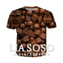 Мужская повседневная спортивная футболка с 3d принтом на выходные с принтом шоколада с коротким рукавом звездное небо Повседневная harajuku