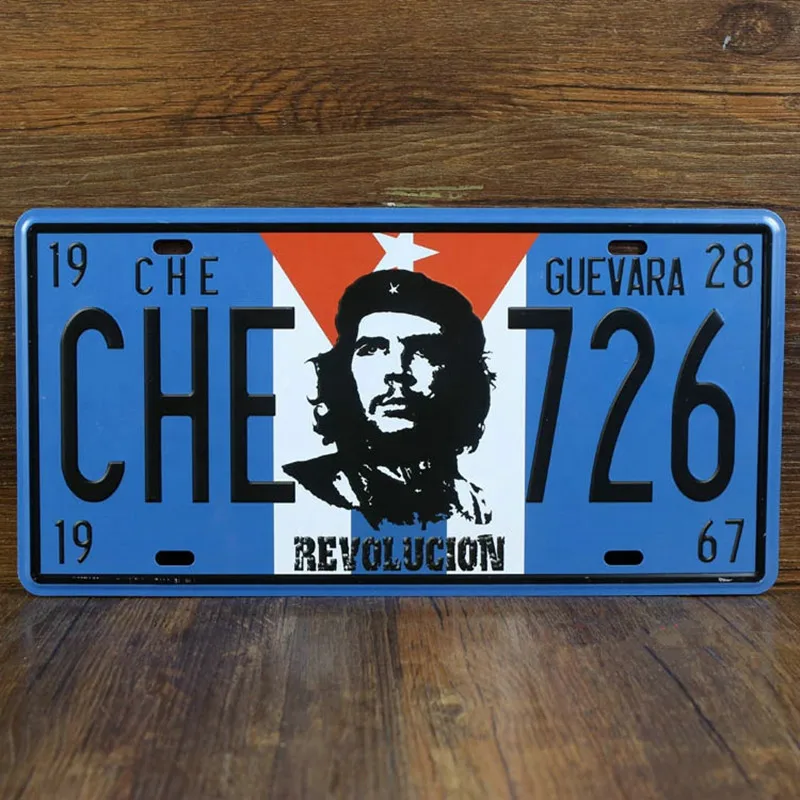 1928-Che-Guevara-CHE-726-Revolution-Vintage-Car-License-Plate-15-30-Metal-Craft-for-Home