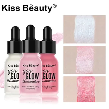 

Kiss Beauty face makeup shimmer highlighter cream waterproof long lasting shimmer silver liquid highlighter gel KB001