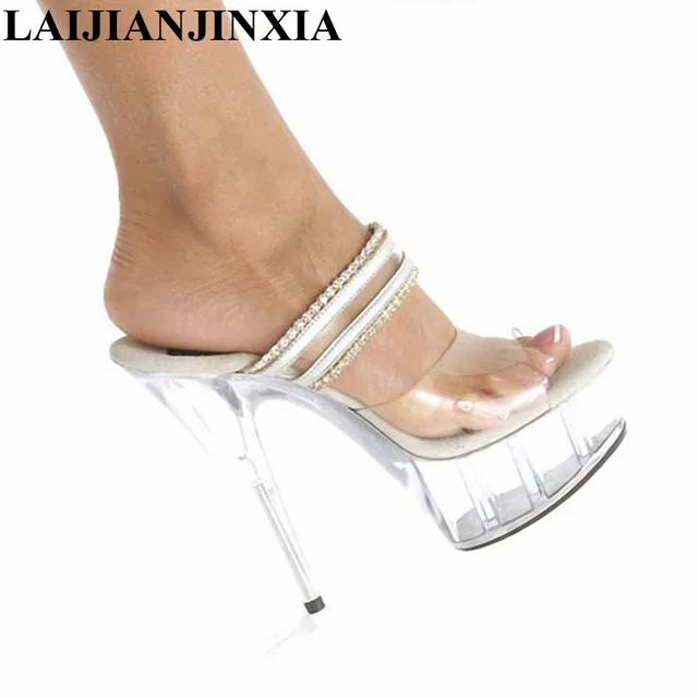clear plastic platform heels