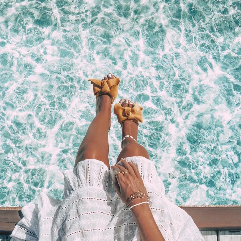 

LOOZYKIT New Slippers Women Summer Bow Summer Sandals Slipper Indoor Outdoor Flip-flops Beach Shoes Female Fashion Shoes 2019