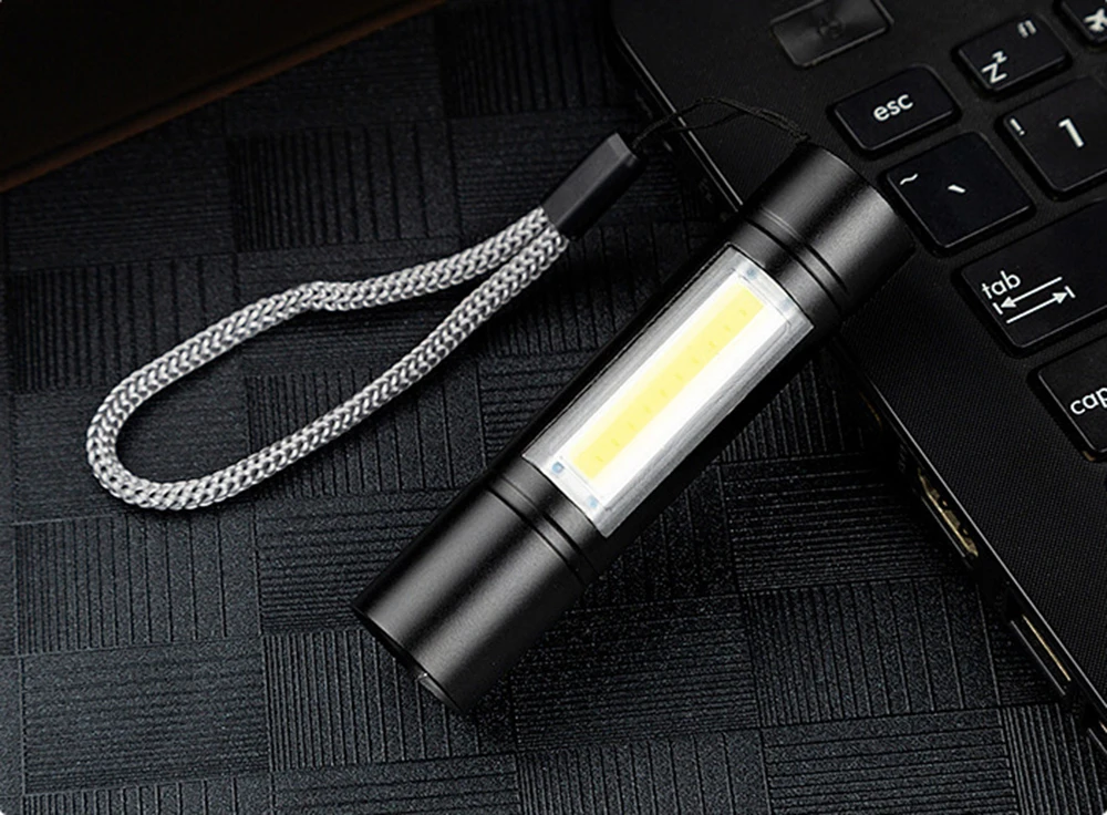 USB Перезаряжаемый Фонарик 3 режима освещения COB+ XPE светодиодный мини-фонарик водонепроницаемый портативный используется для кемпинга, велоспорта, работы и т. д