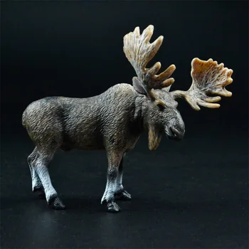 

Wild life farm animal North moose reindeer figure Collectible figurine kids educational Figure toy gift