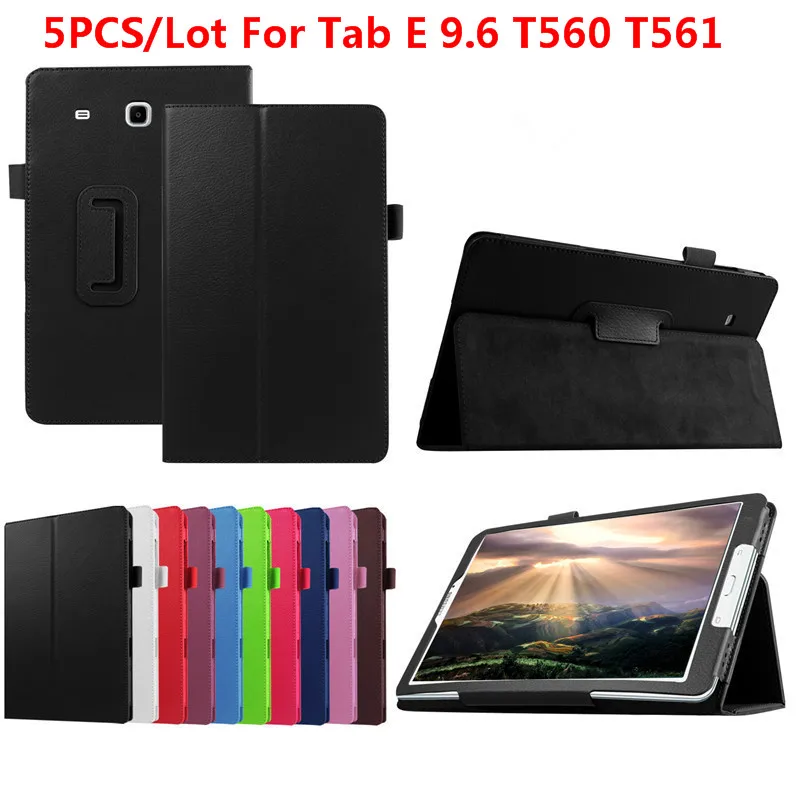 5 шт./лот для Tab E 9,6 T560 SM-T560 флип чехол для Samsung Galaxy Tab E 9,6 T561 SM-T561 из искусственной кожи Стиль Litchi Smart Cover Чехол