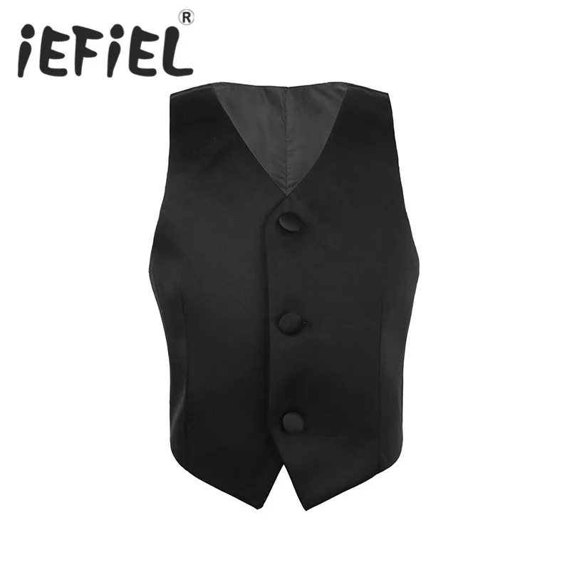 

iEFiEL School Boys Vest England Style Gentle Boys Wedding Party Waistcoat Kids Formal Class Performance Vest Children Clothes
