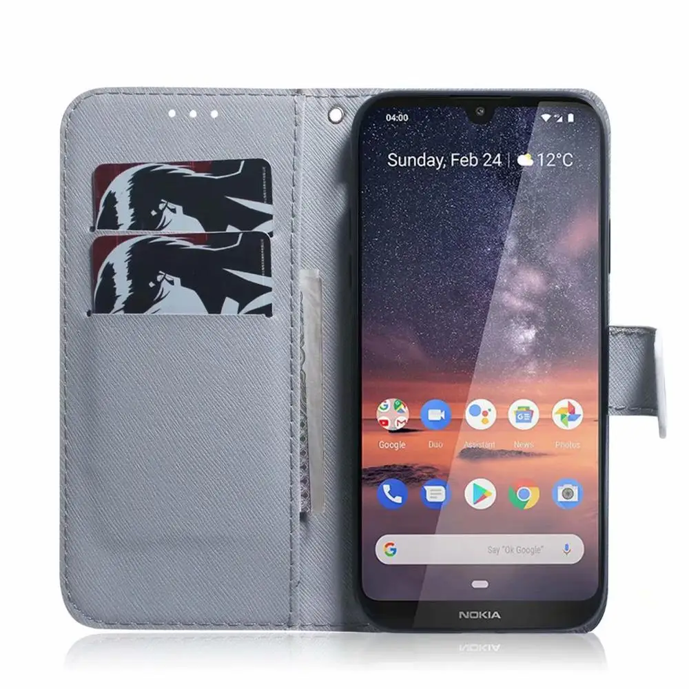 SKOORJAN телефон Etui для Coque Nokia 3 2 4 чехол Волк тигр лев окрашенный флип из