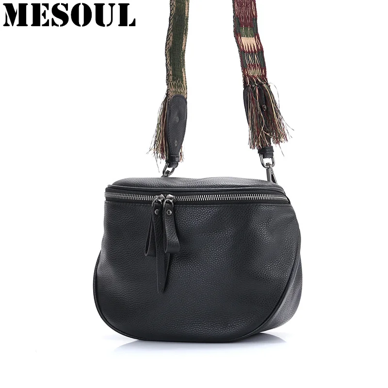 

Women Small Bags 2019 New Arrivals Soft Genuine Leather Shoulder Bags For Ladies Crossbody Black Fashion Messenger Saddle Bag