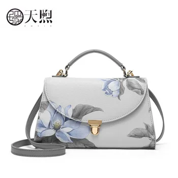 

Pmsix 2020 new fashion women Leather bag luxury Cowhide women bags designer printing tote women leather shoulder Crossbody bag