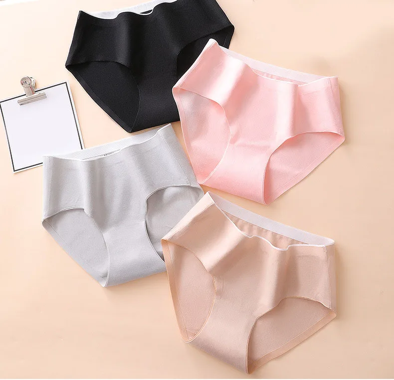 

Solid Color Ladies Panty Fitness Cotton Briefs Large Size Women Lingerie Highly Elastic Intimates Hip Shaping Girl Panties