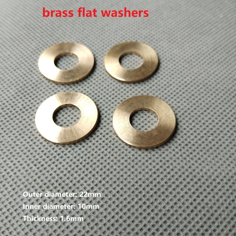 OD22*ID10*T1.6mm Brass flat washer gasket Seal washer, Brass washers