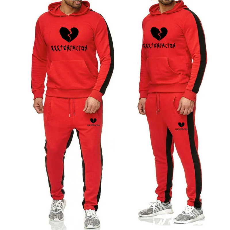 

Autumn/Winter XXXTentacion Revenge Kill Hip Hop Hoodies Sweatshirts And Sweatpants Men Two Piece Set Fleece catching Hooded Suit