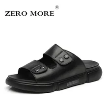 ZERO MORE/Мужская обувь из спилковой кожи классические сандалии летние тапочки на толстой подошве Мужская обувь пляжные сандалии-гладиаторы без застежки для мужчин