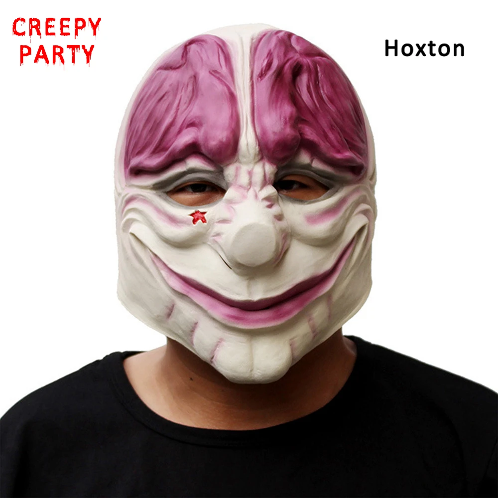Ужас Payday 2 маска Реалистичная Игра серия латексная маска для взрослых Полная Голова Payday костюм клоуна для косплея Вечерние Маски для Хэллоуина