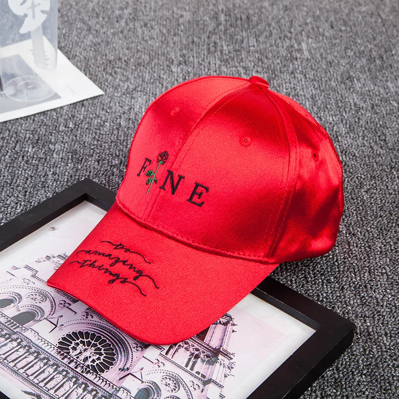 

Rapper DJ Popping Locking Jazz Waacking hip hop baseball cap embroidered rose women men red navy blue black white cap sun hat
