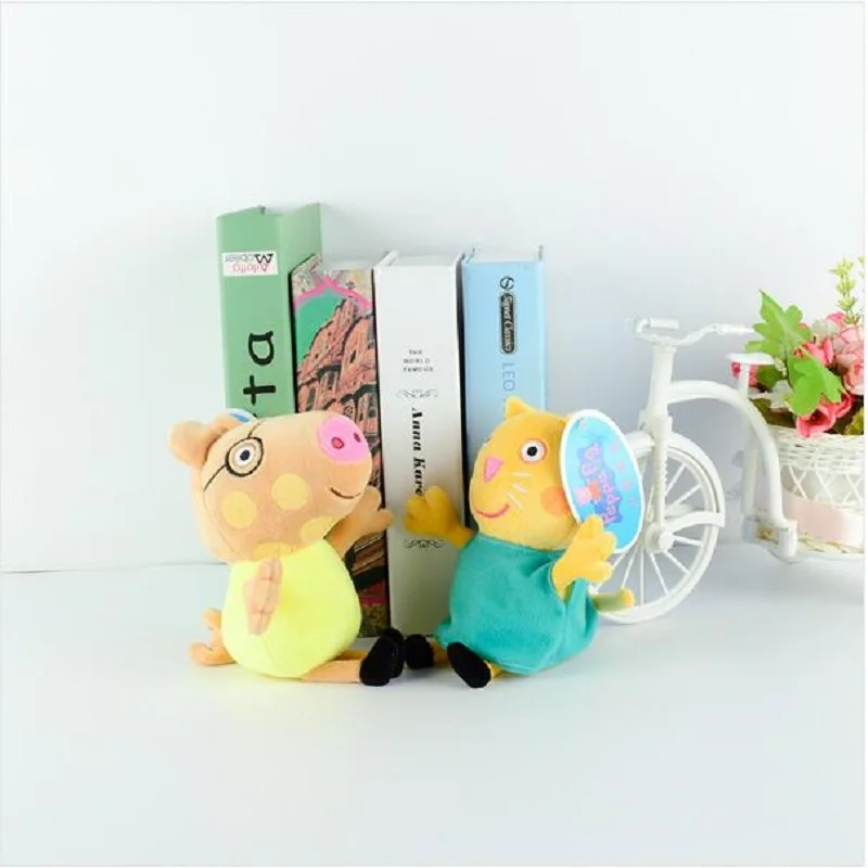 19 см 8 шт./компл. Peppa Свинья Джордж игрушечные животные Мультяшные плюшевые игрушки друг свинья вечерние куклы для девочек подарок на день рождения