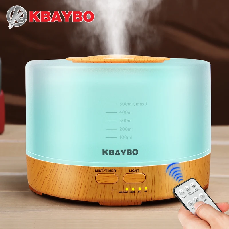 KBAYBO 500ml Remote Control Ultrasonic Air Humidifier Essential Oil Wood Grain Diffuser Aromatherapy Mist Maker with Led Light KBAYBO 500ml Remote Control Ultrasonic Air Humidifier Essential Oil Wood Grain Diffuser Aromatherapy Mist Maker with Led Light