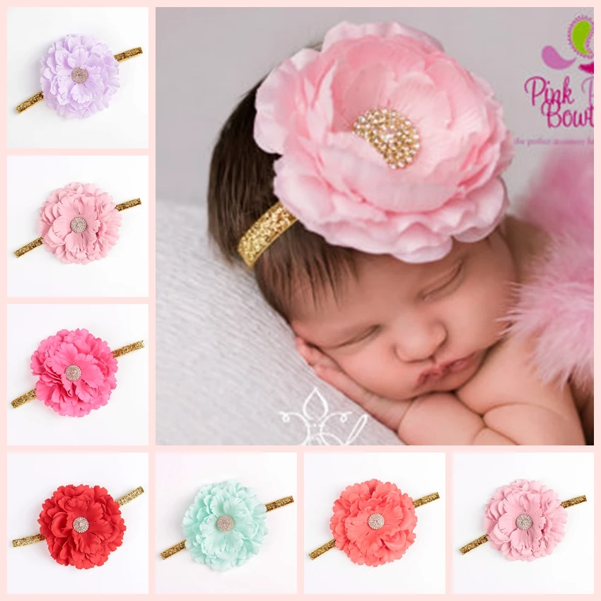 3 years* NEW Peony flower//baby//girl//headband//photo prop//christening *Newborn
