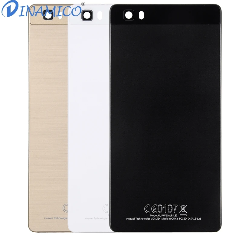Dinamico For Huawei P8 Lite Battery Cover Back Glass Door Housing Case P8lite Housing Back Cover+Adhesive Sticker FreeShip 10Pcs