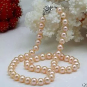 

Natural 8-9mm Pink Akoya Shell Pearl Necklace Pearl Jewelry Rope Chain Necklace Pearl Beads Natural Stone Women Girl Gift