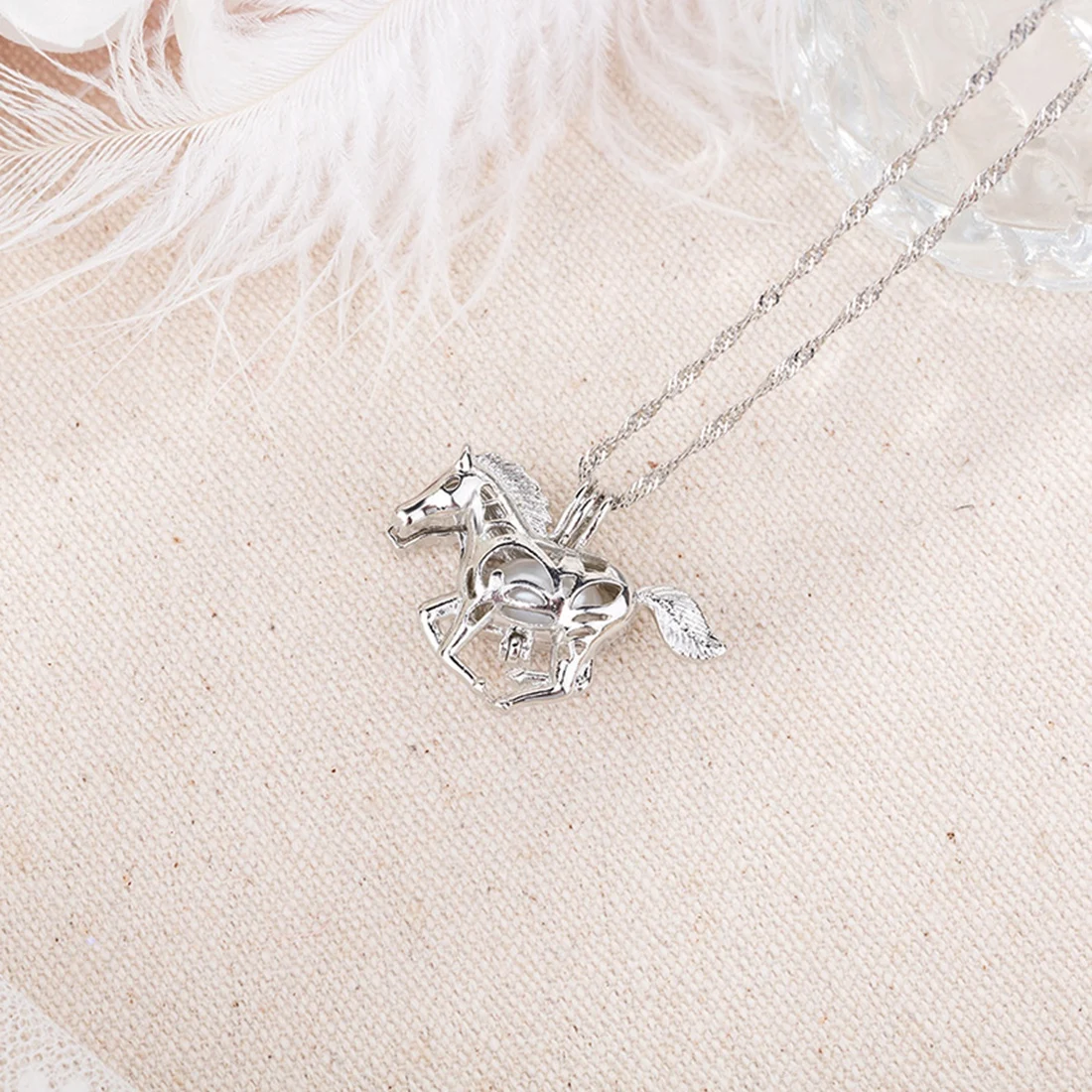 Hot Sale Running Horse Luminous Locket Pendant Necklace Glowing in the Dark Vintage Jewelry Necklace For Women Choker Hot Sale Running Horse Luminous Locket Pendant Necklace Glowing in the Dark Vintage Jewelry Necklace For Women Choker