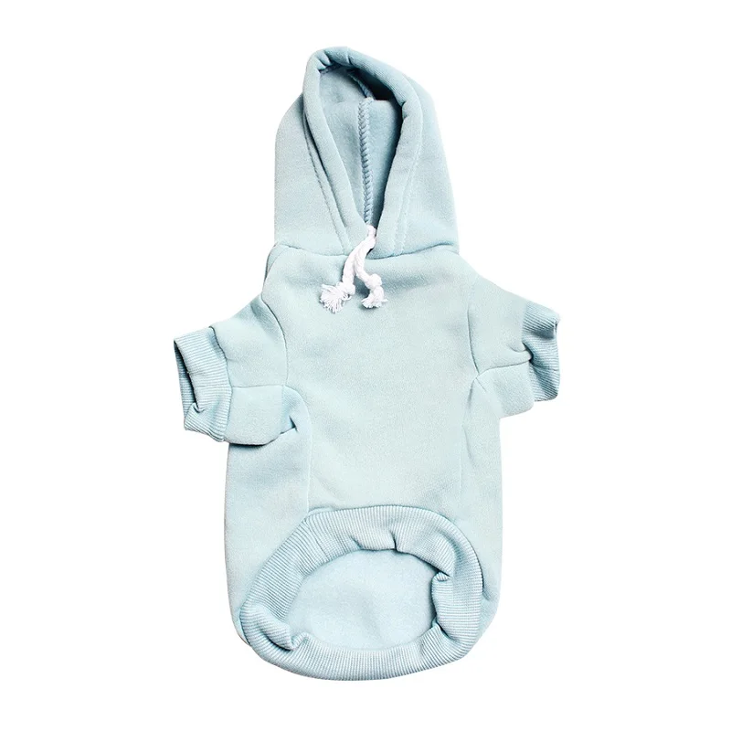 LightBlue Осенне-зимняя теплая одежда для собак, 7 цветов, пальто с капюшоном для собак, чихуахуа, йоркширского самоеда, куртка, одежда XS-L - Цвет: LightBlue
