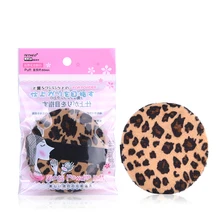 4 шт Большой Размеры Leopard микрофибры пух поверхности Косметические Puff круглый спонж для пудры консилер Foundation пуховка для макияжа 8 см